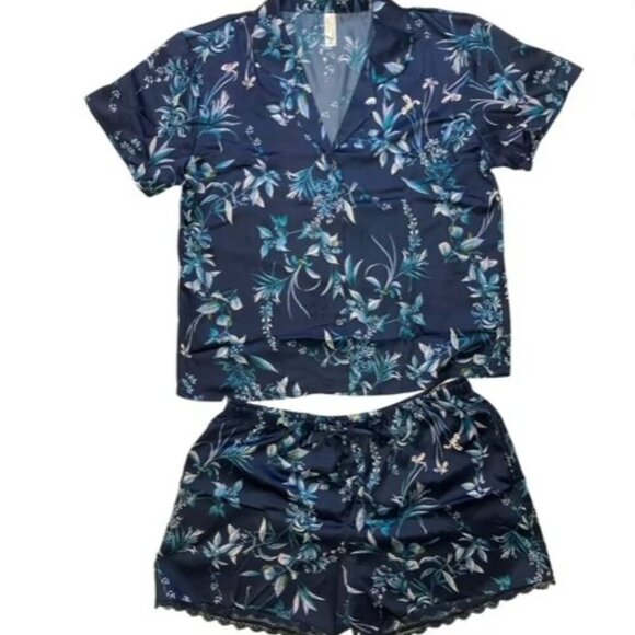Flora by Flora Nikrooz Satin Notch Collar PJ Set – Size XL – NWT - Picture 1 of 5